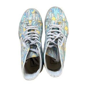 Vans Groovy and Casual Platform Sneakers Size 9 Blue and Yellow